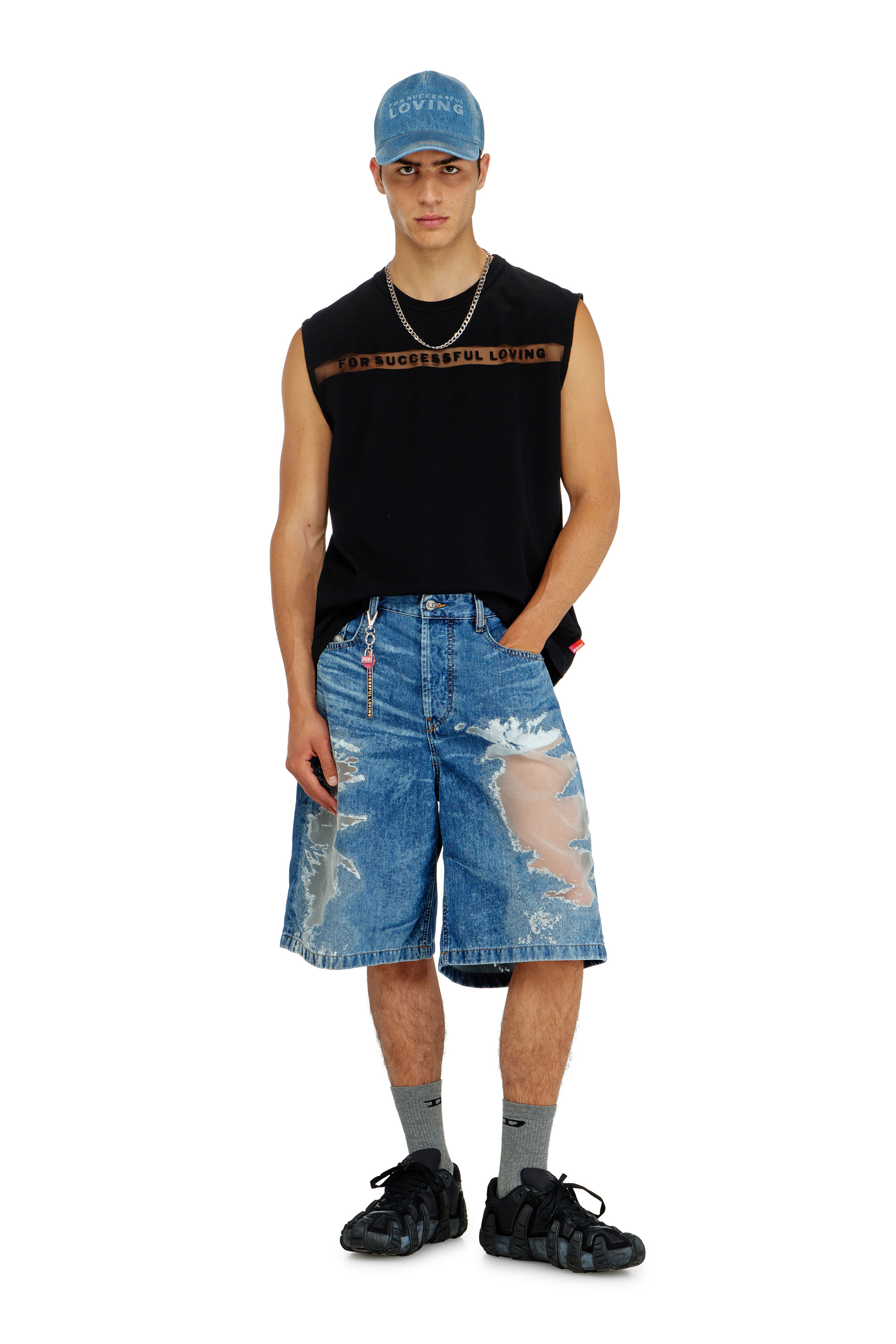 Diesel - PR-T-NORM-BISC-MATI-R, Unisex's Tank top with For Successful Loving logo in ブラック - 1