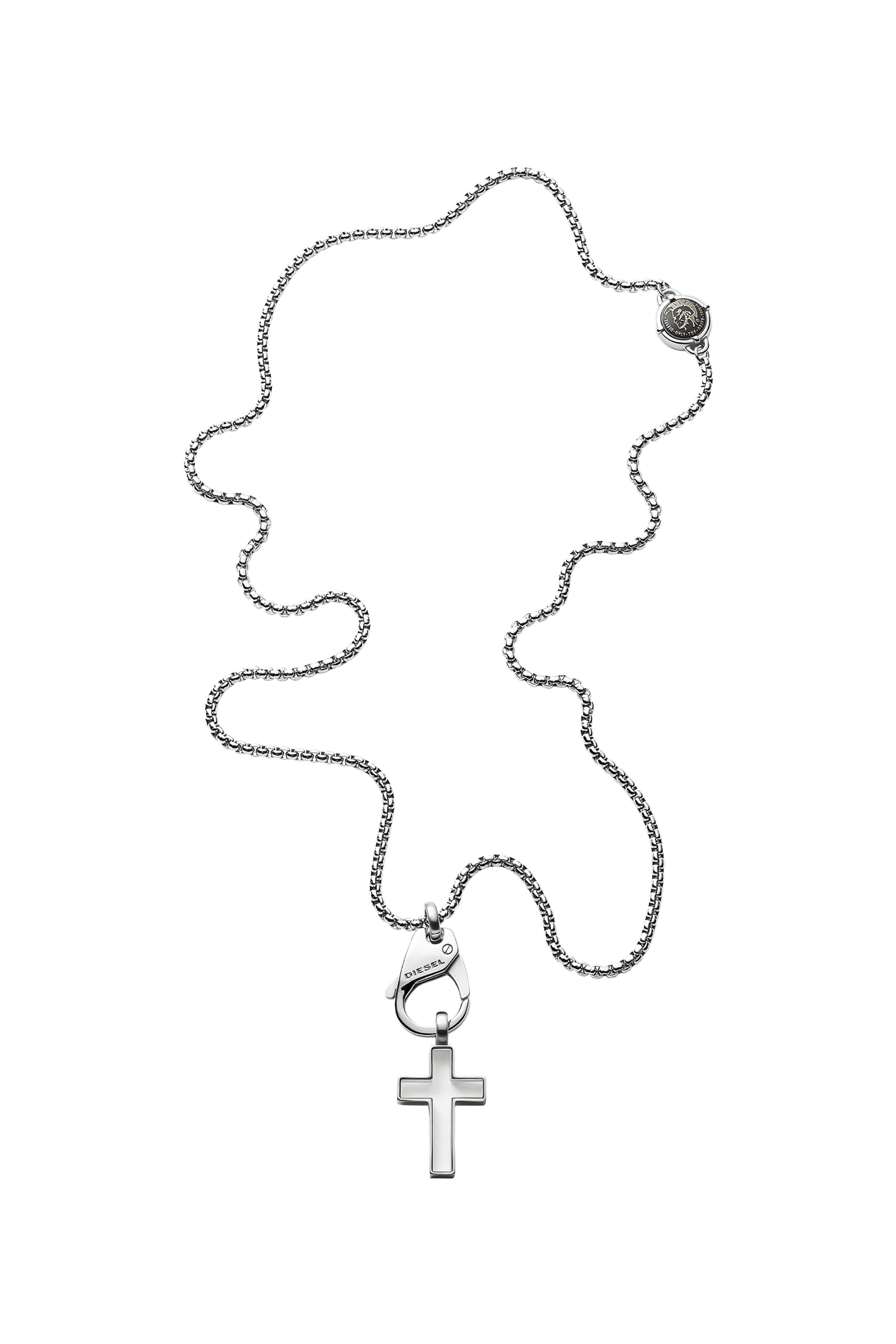 Diesel - DX1252, Male's Stainless steel cross pendant necklace in シルバー - 1