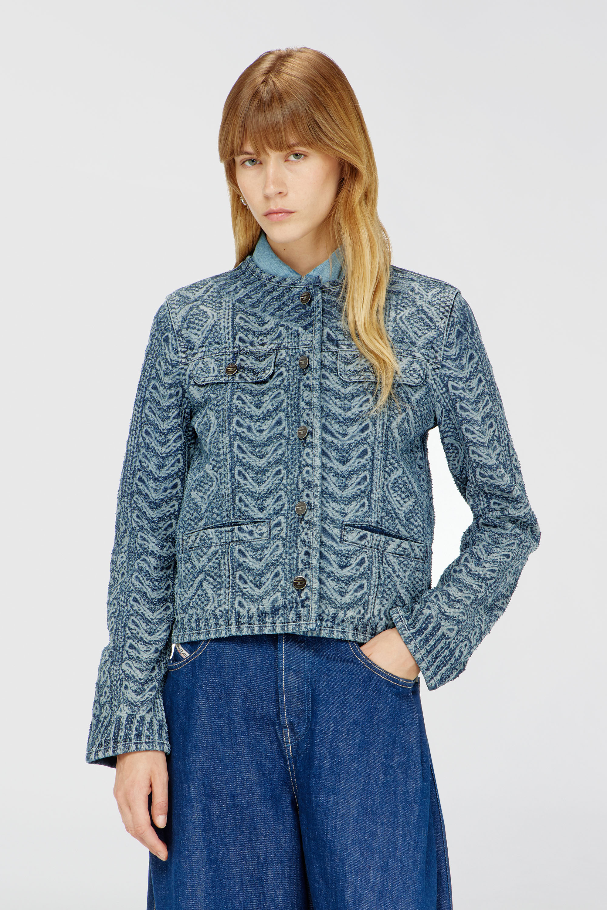 Diesel - DE-GRAFY-S2, Female's デニムジャケット in ミディアムブルー - 1