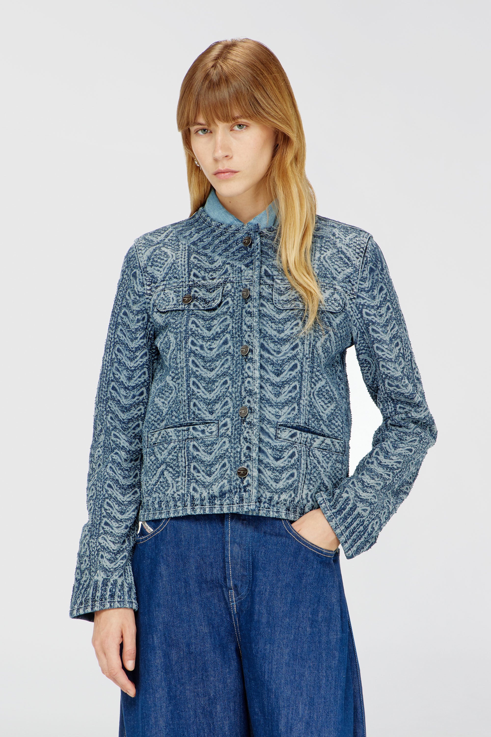 Diesel - DE-GRAFY-S2, Female's デニムジャケット in ミディアムブルー - 3