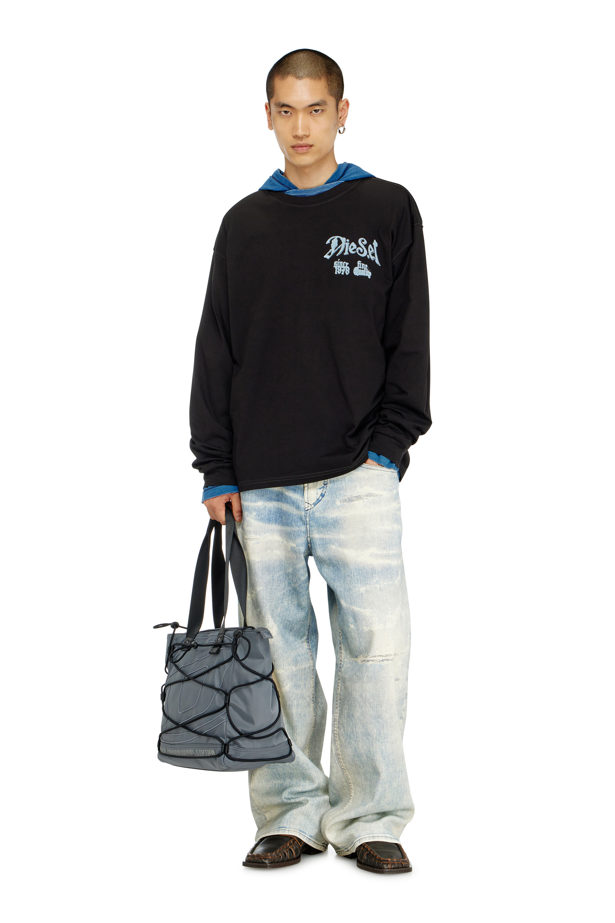 Diesel - T-BOXT-LS-AA6, Male's 長袖Tシャツ in ブラック - 1