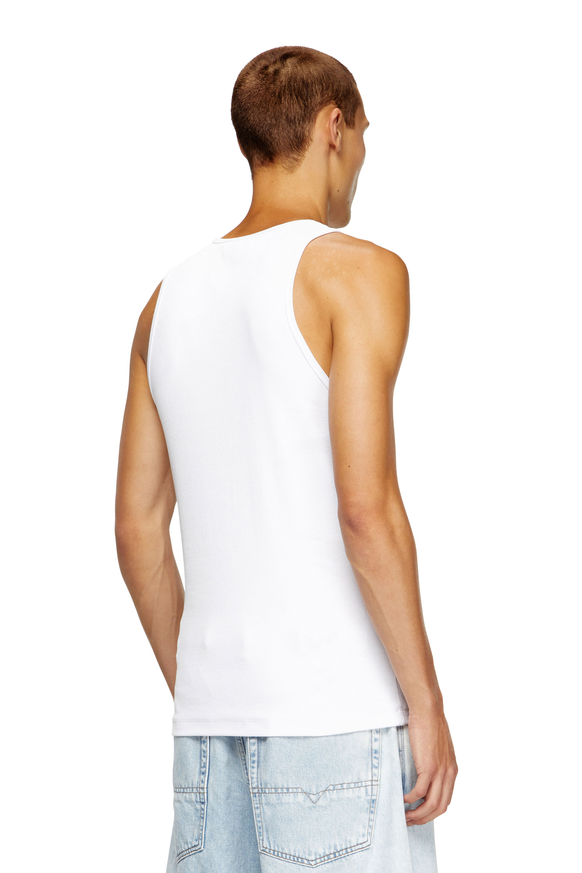 Diesel - T-LIFTY-D, Male's Tank top with mini D logo patch in ホワイト - 4