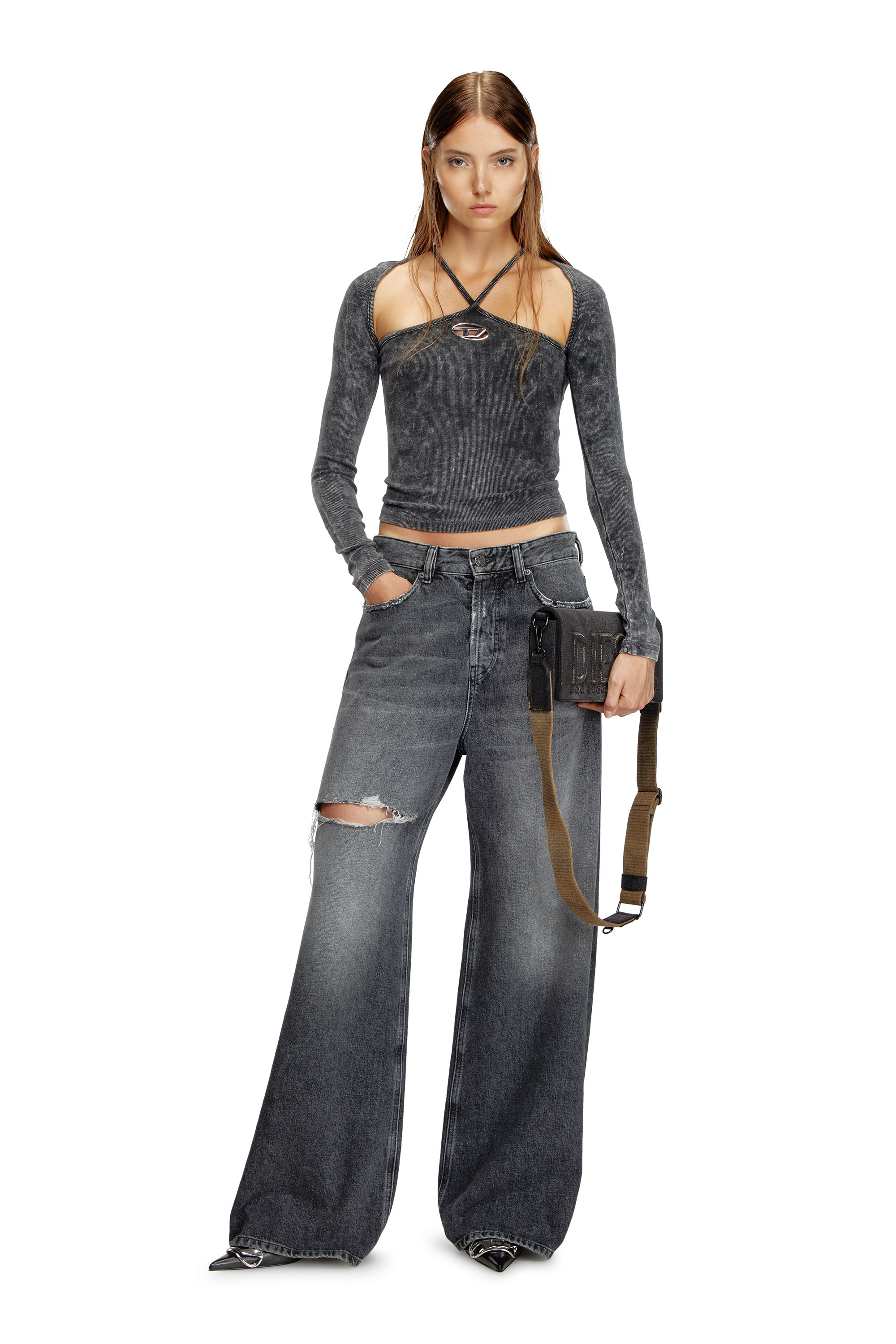 Diesel - Female's Relaxed Jeans 1996 D-Sire 007X4, ブラック/ダークグレー - 1