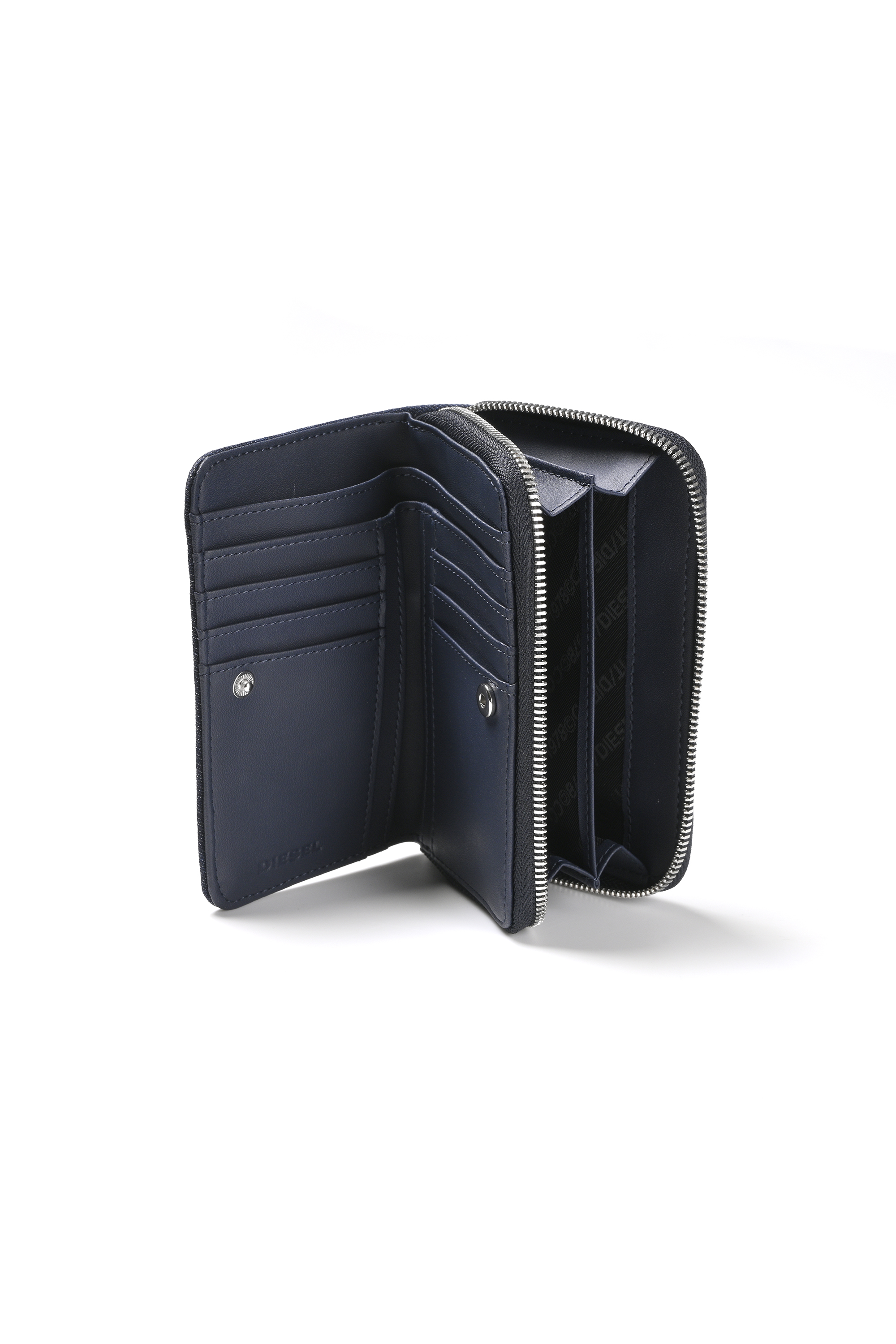 Diesel - DENIM ZIP WALLET, Unisex's DENIM ZIP WALLET in ブルー - 2