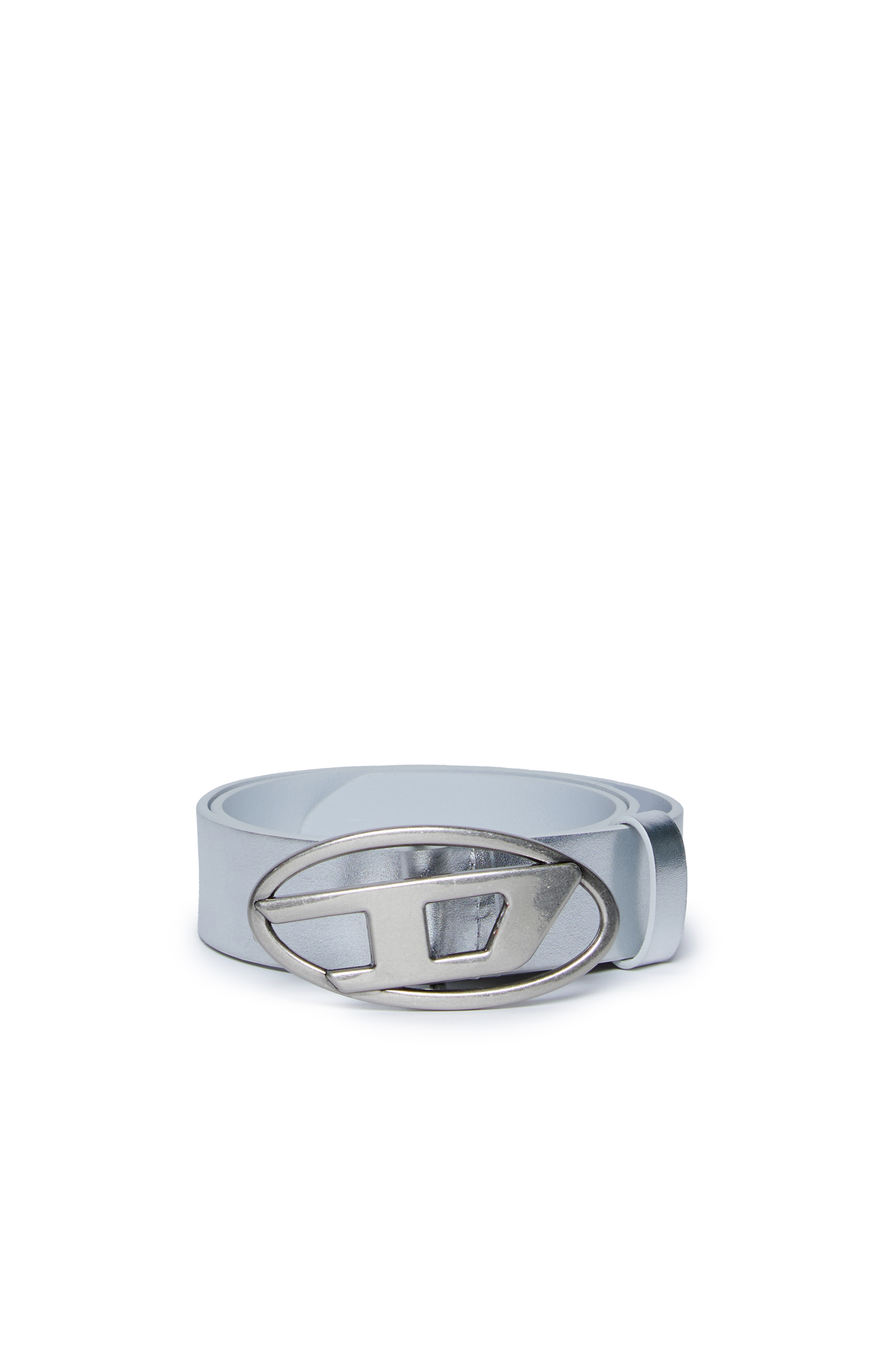 Diesel - B1DR, Unisex's Leather belt with Oval D buckle in ライトブルー - 1