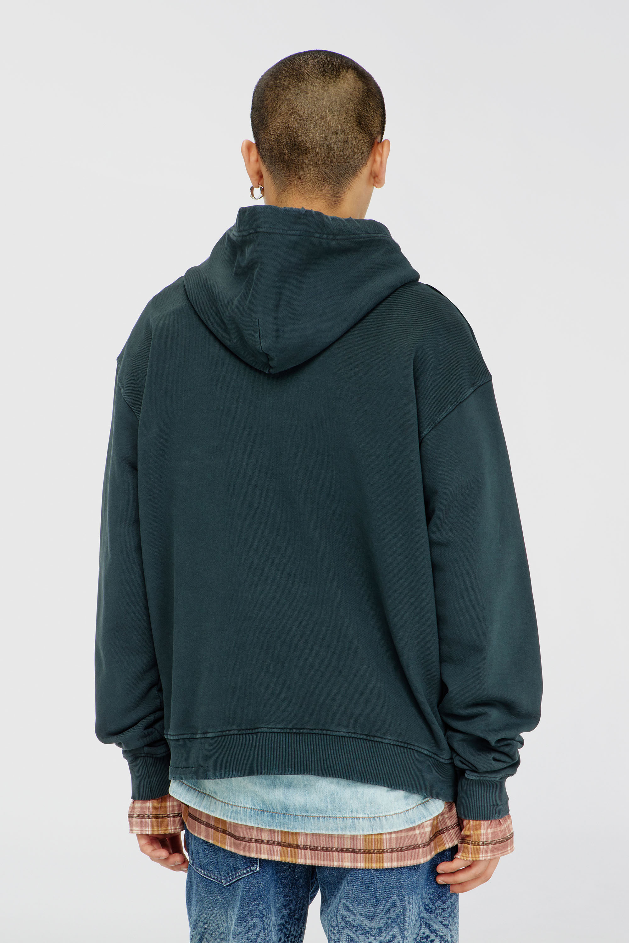 Diesel - S-NORM-HOOD-CRYSTALS, Male's プルオーバーパーカー in ダークグリーン - 4