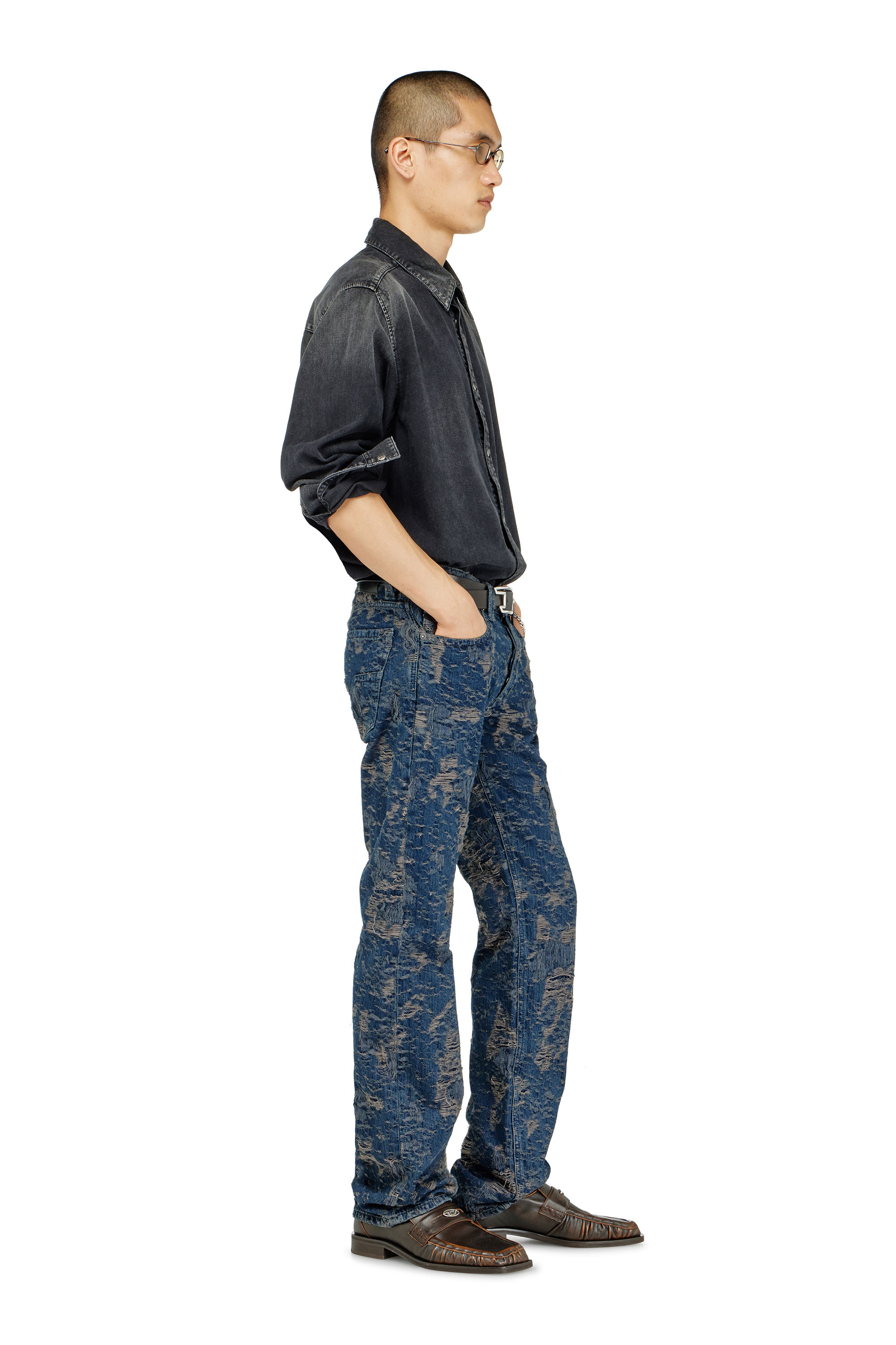 Diesel - Male's Regular Jeans 1985 Larkee 007FC, ダークブルー - 1