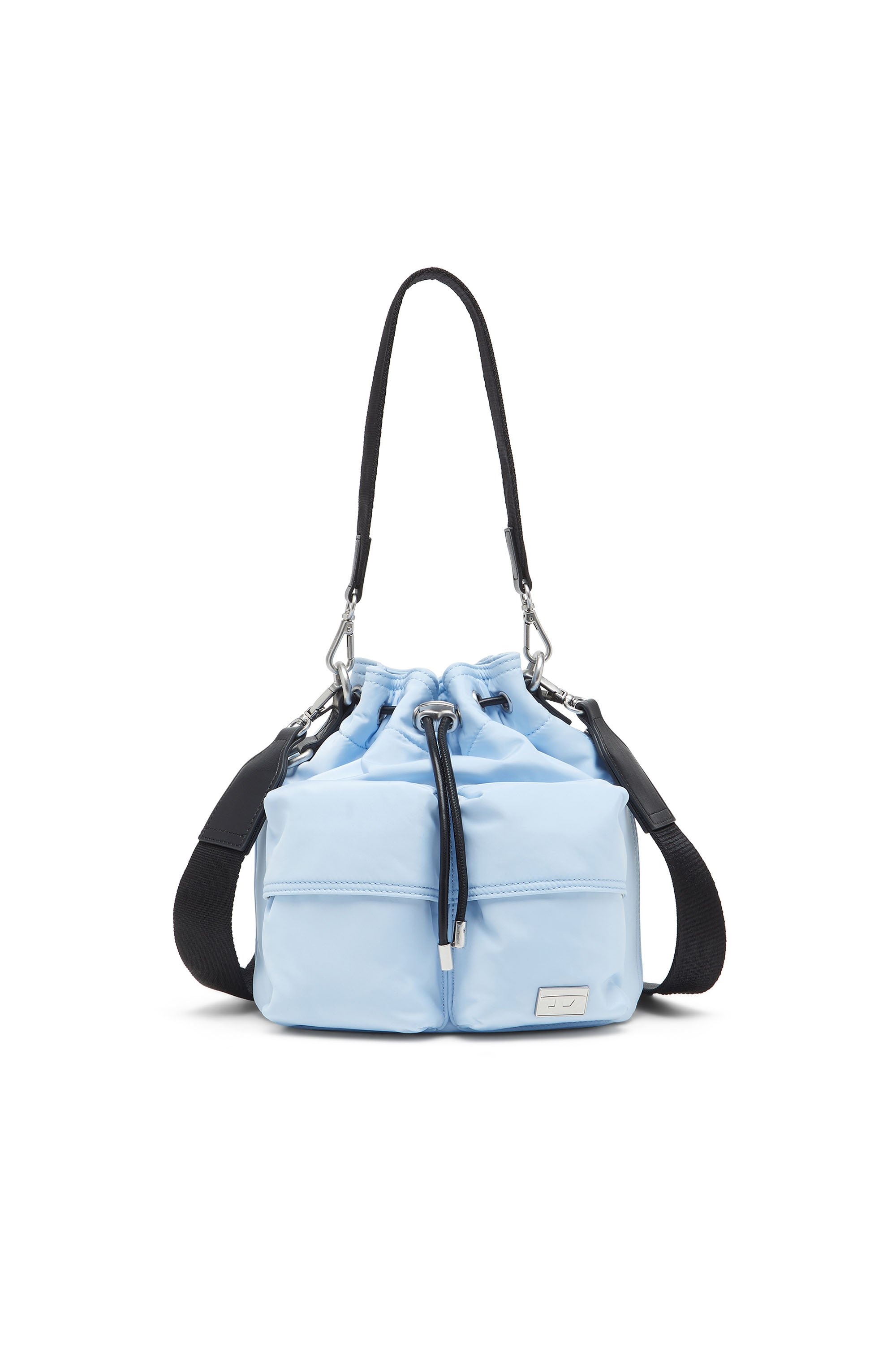 Diesel - MULTI-PKTS BUCKET X, Unisex's Multi-Pkts-Multipocket bucket bag in satin nylon in ライトブルー - 1