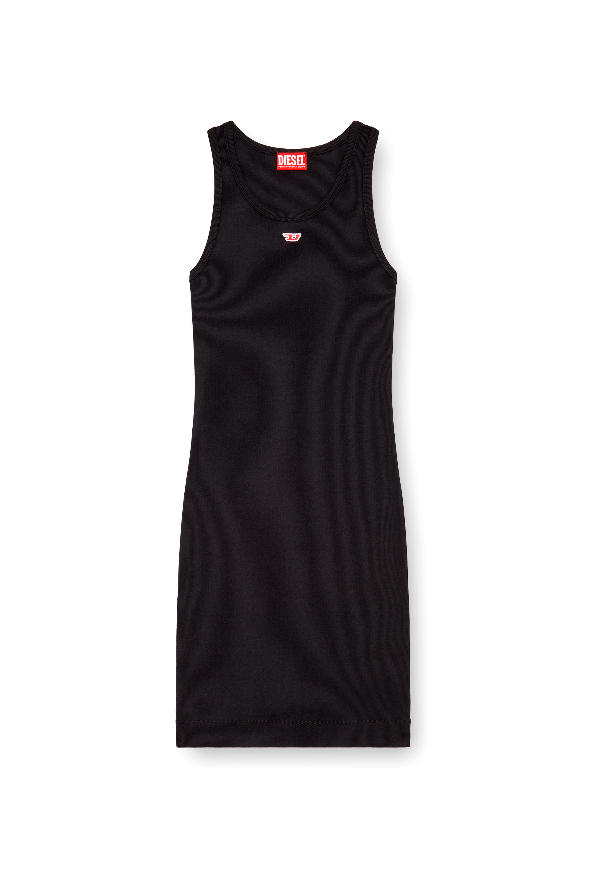 Diesel - D-TANK-LONG-D, Female's Short tank dress with D logo in ブラック - 4