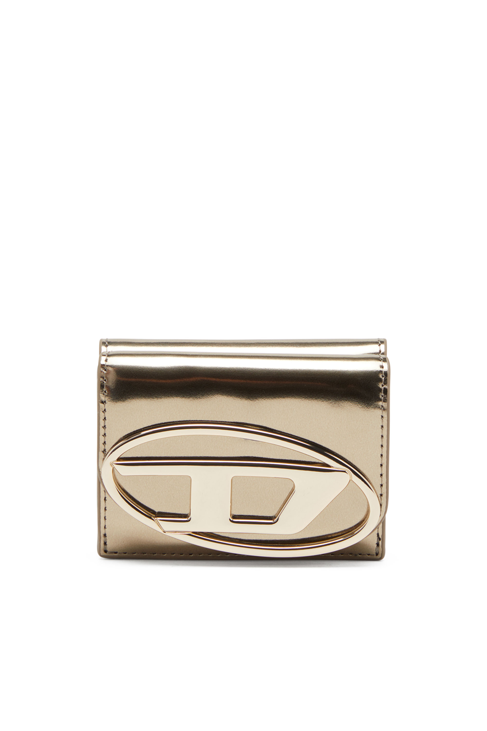 Diesel - 1DR TRI FOLD COIN XS II, Female's Tri-fold wallet in mirrored leather in ブロンズ - 1