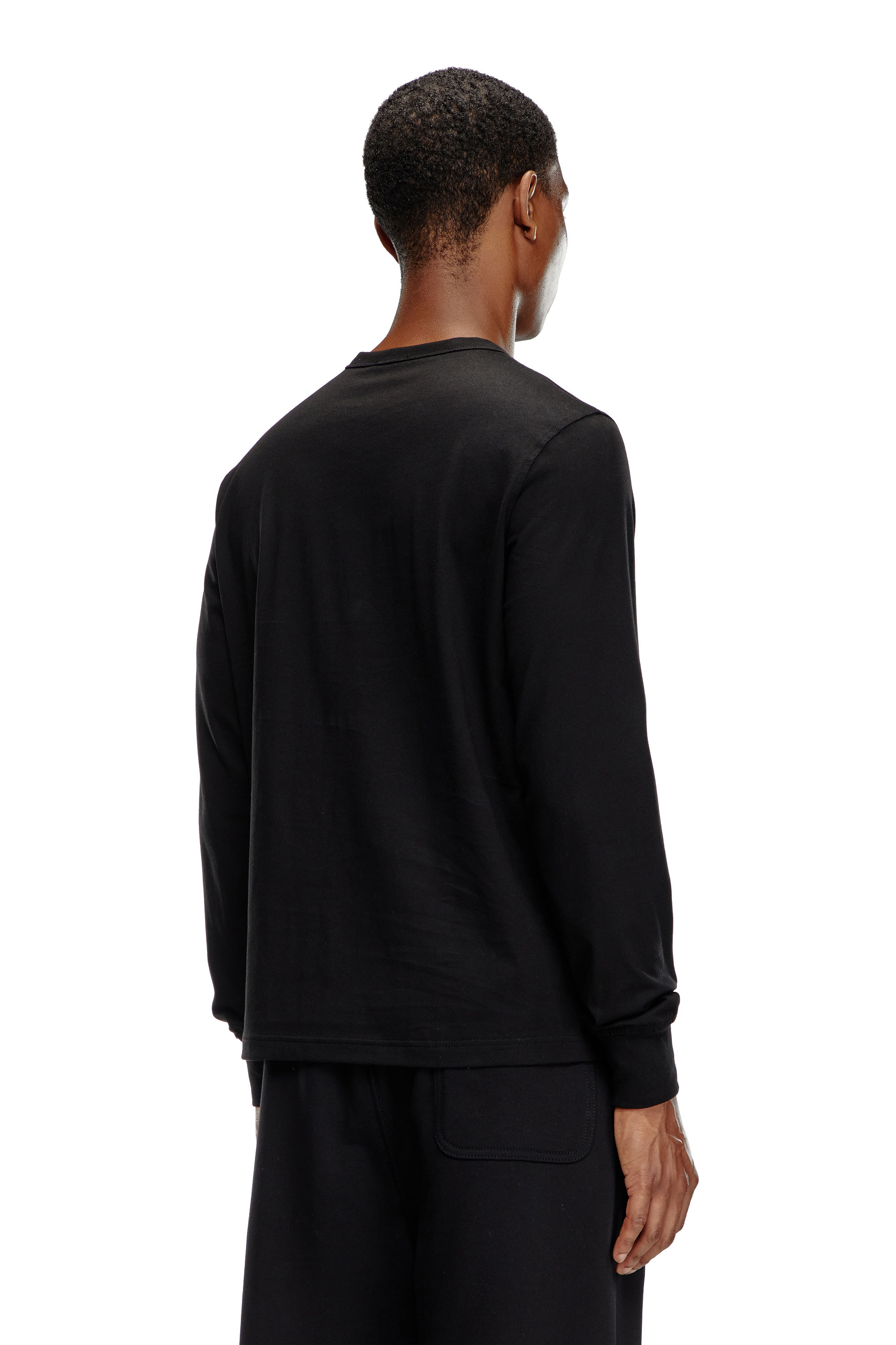 Diesel - T-ADJUST-LS-MICRODIV, Unisex's Long-sleeve T-shirt with micro logo in ブラック - 4