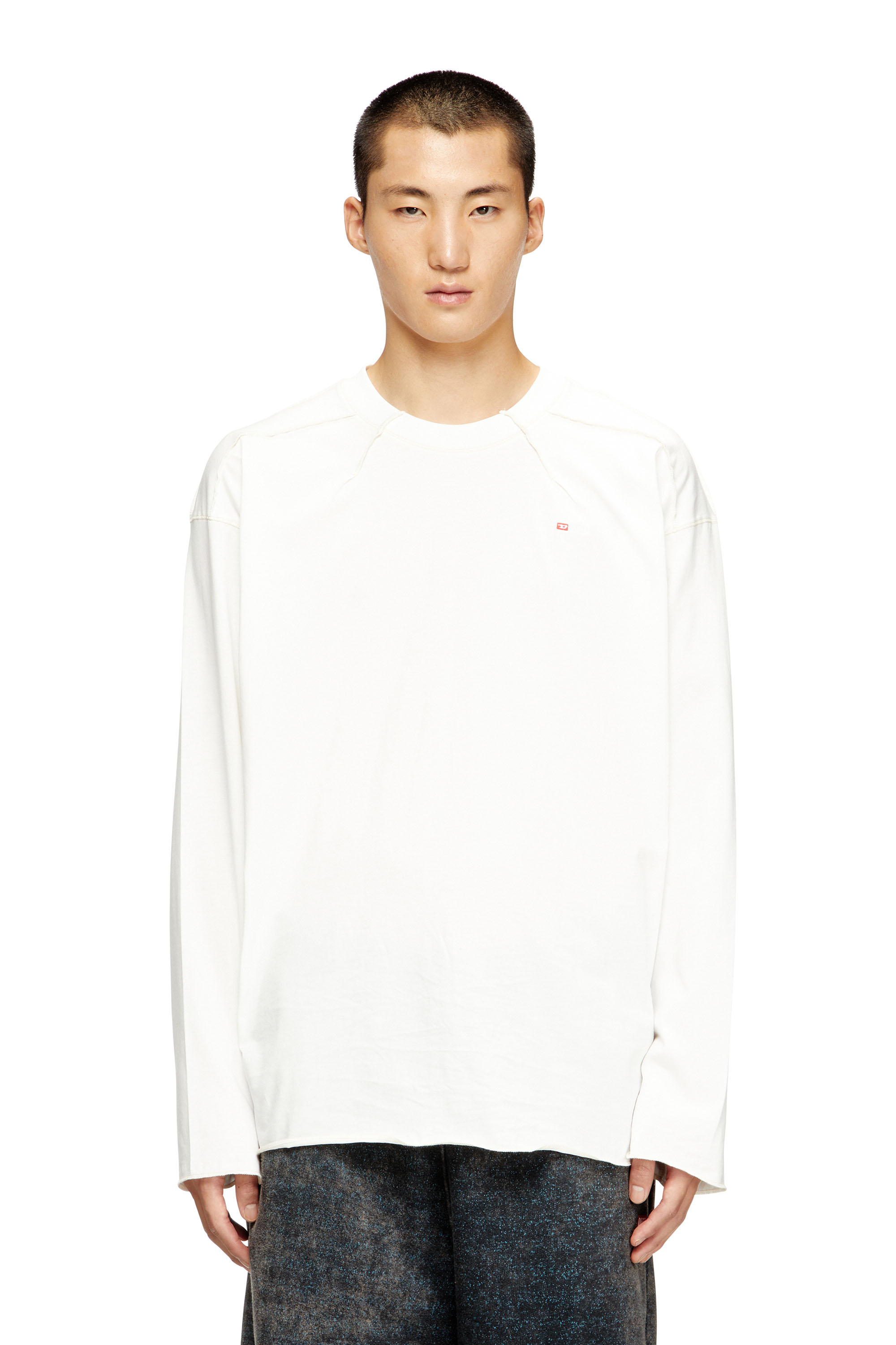 Diesel - T-CRAHOR-BOXT-LS-T1, Male's 長袖Tシャツ in ホワイト - 3