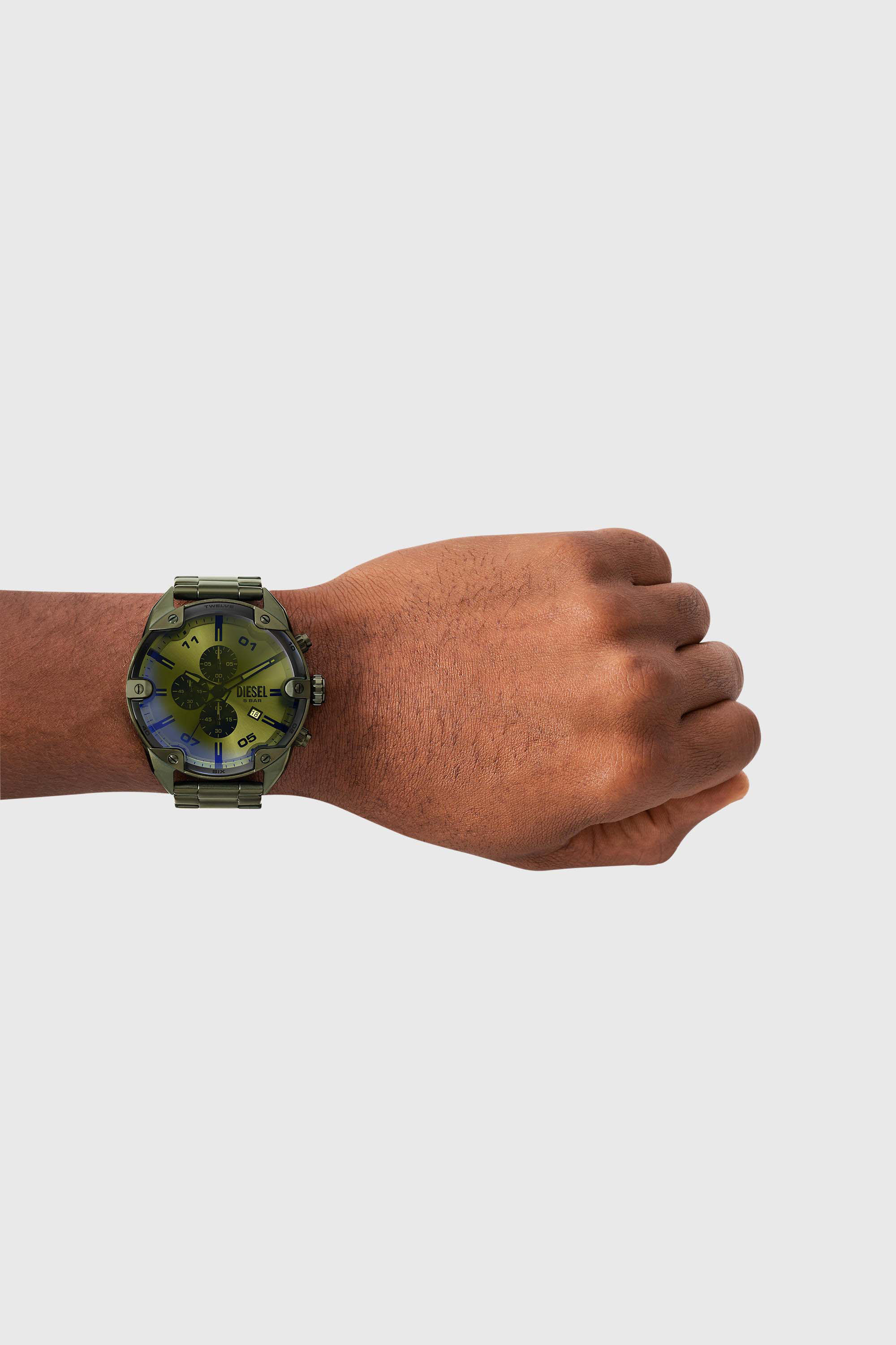 DZ4670 WATCH Spiked Green Stainless Steel Watch｜グリーン｜メンズ