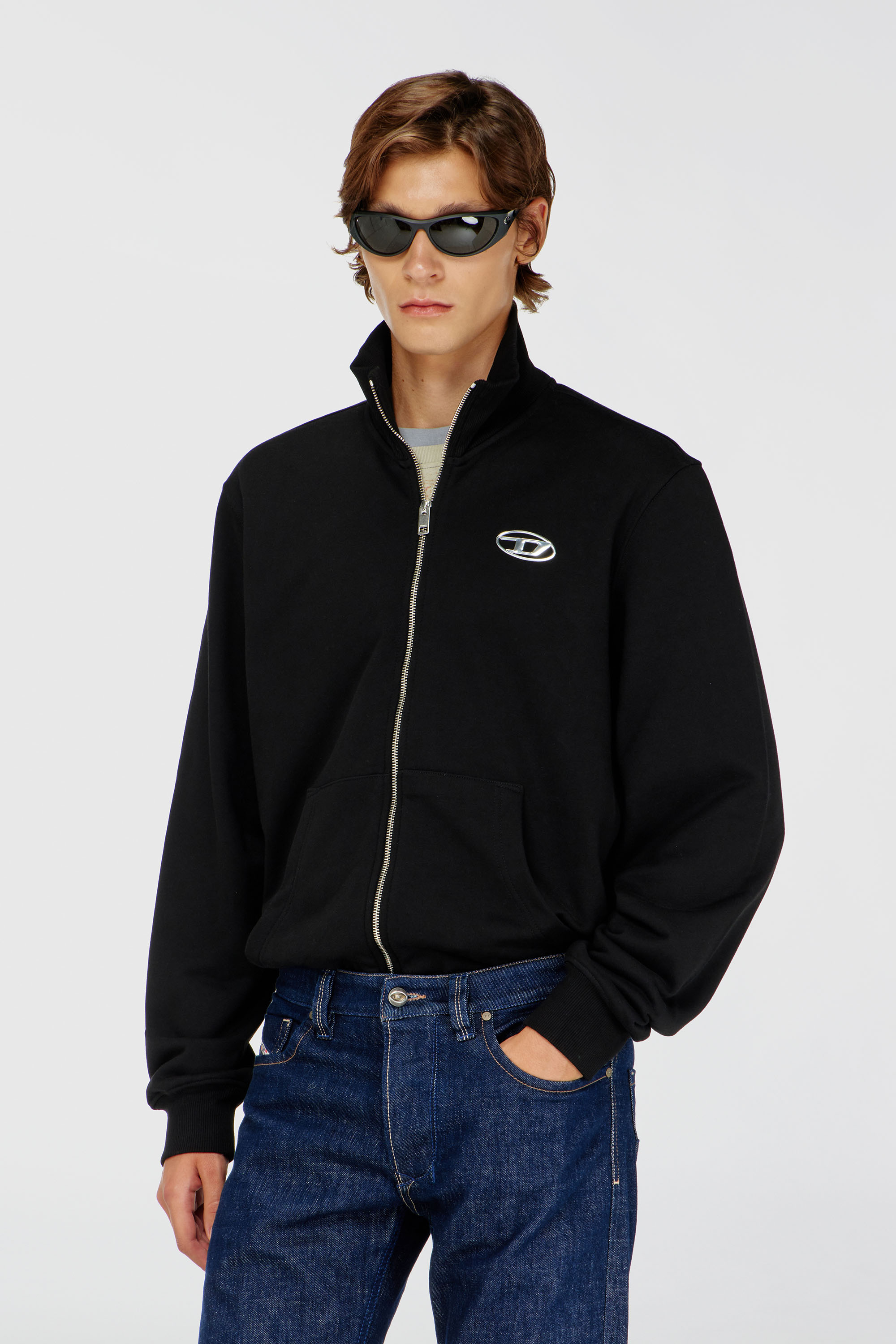 Diesel - S-GINNI-ZIP-OD, Male's ジップアップスウェット in ブラック - 3