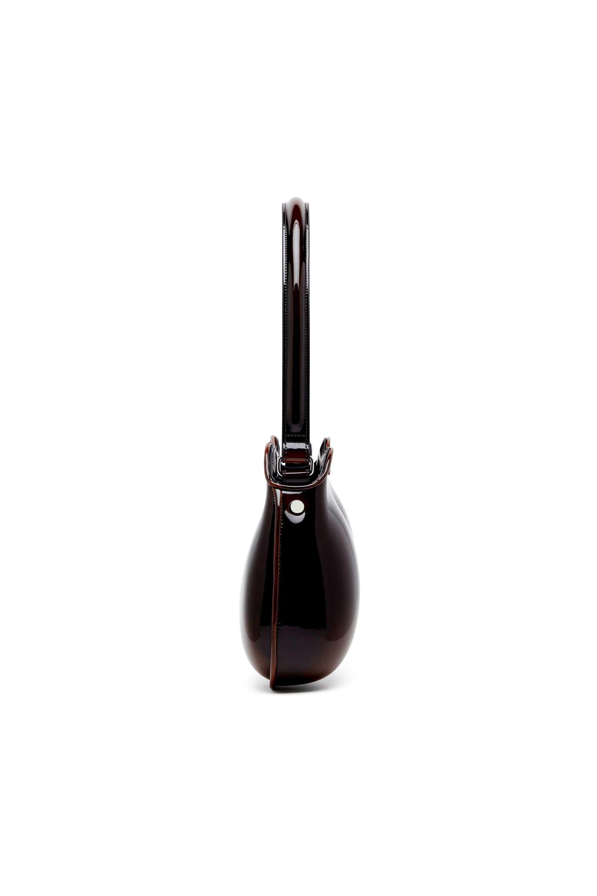 Diesel - DOUBLE-D SHOULDER, Female's Rigid shoulder bag in dégradé glossy PU in ブラウン - 3