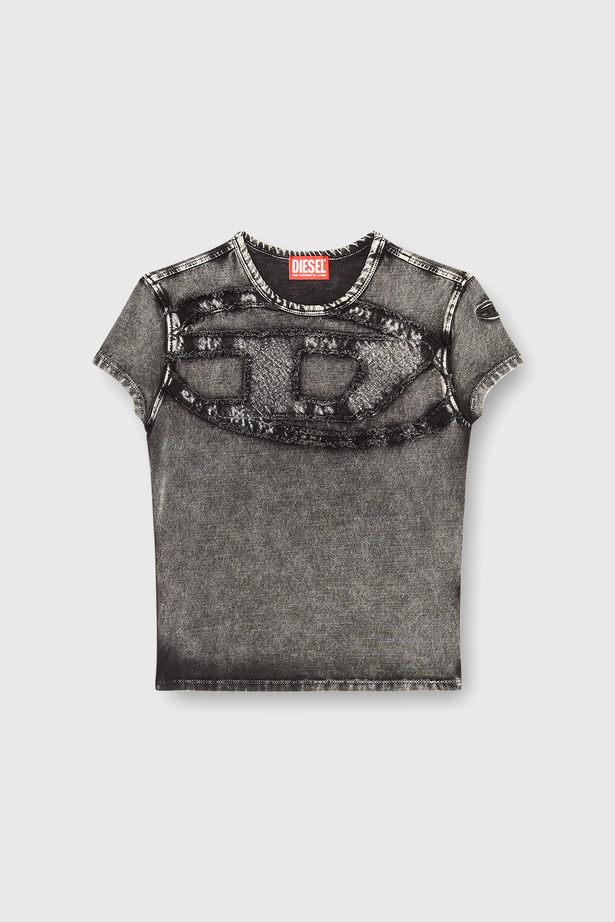 Diesel - T-MELY-CUP, Female's 半袖トップ in グレー - 2