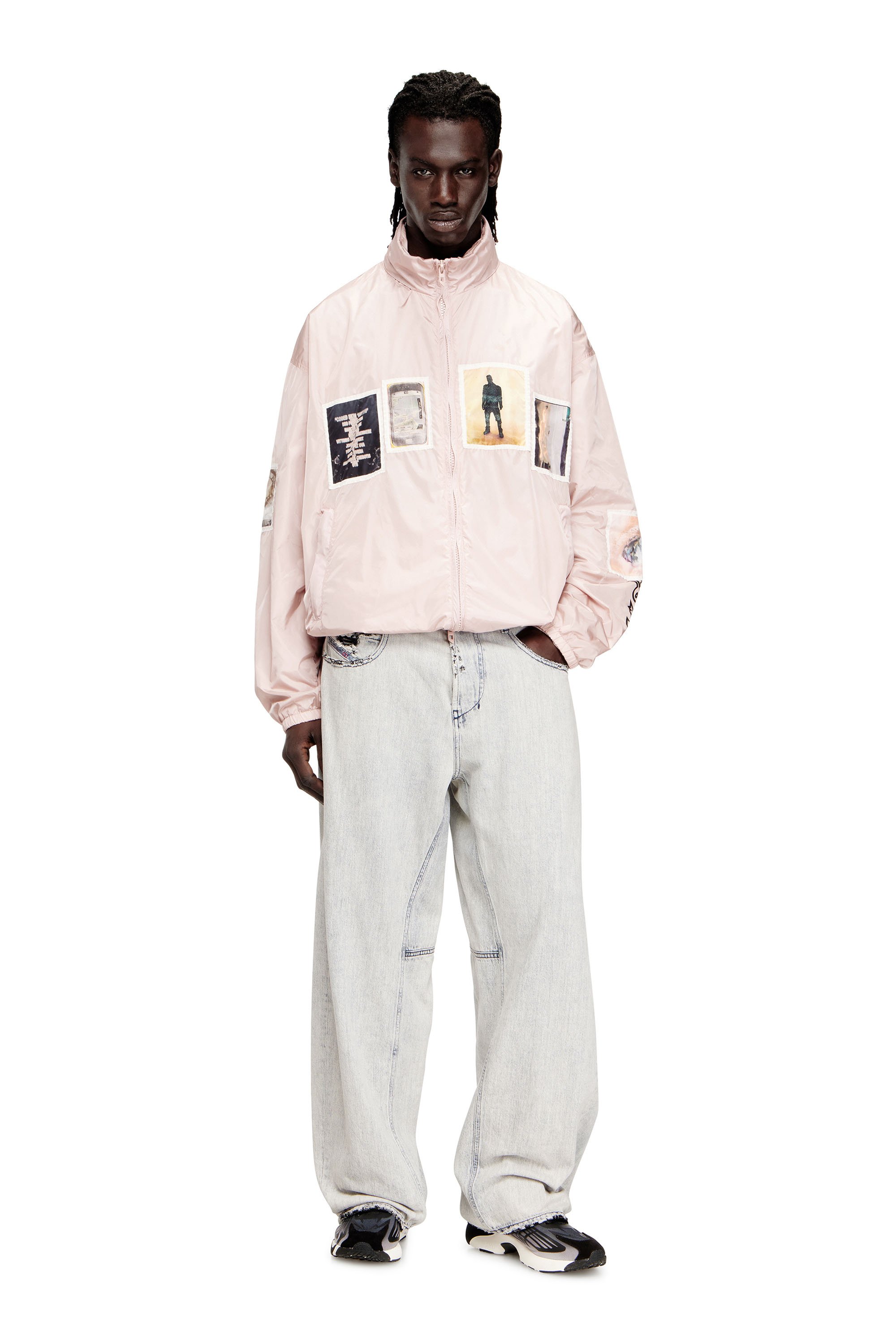 Diesel - J-CLAUS-A-GSBR, Male's ジャケット in ピンク / ホワイト - 1