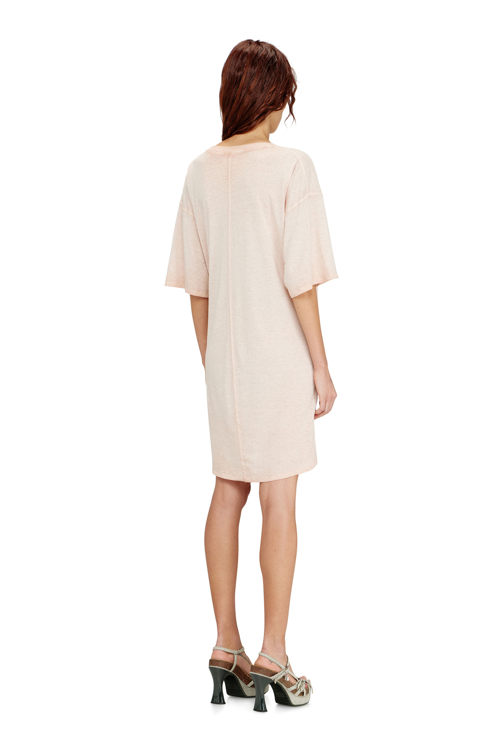Diesel - D-EIVOR-S1, Female's Hemp-cotton dress with wrap detail in ヌードカラー - 3