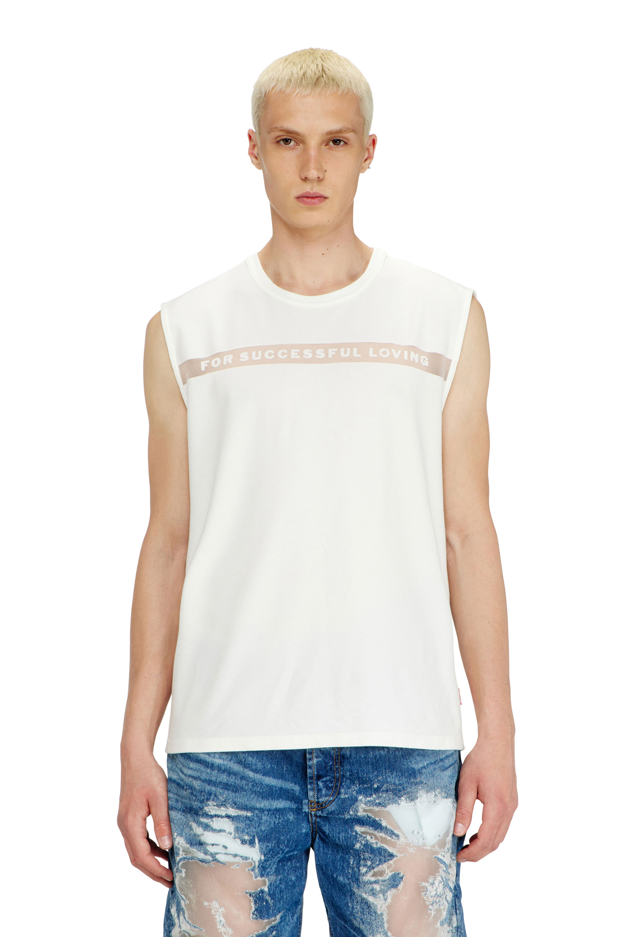 Diesel - PR-T-NORM-BISC-MATI-R, Unisex's Tank top with For Successful Loving logo in ホワイト - 3