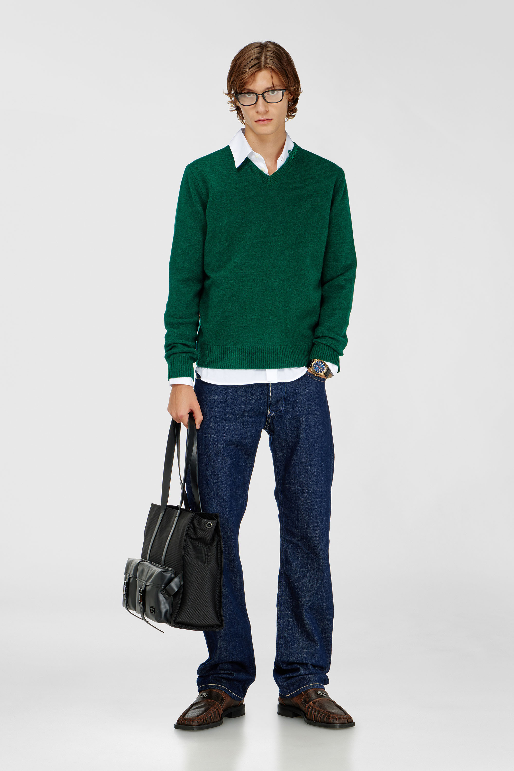 Diesel - K-IMER, Male's ニットプルオーバー in グリーン - 1