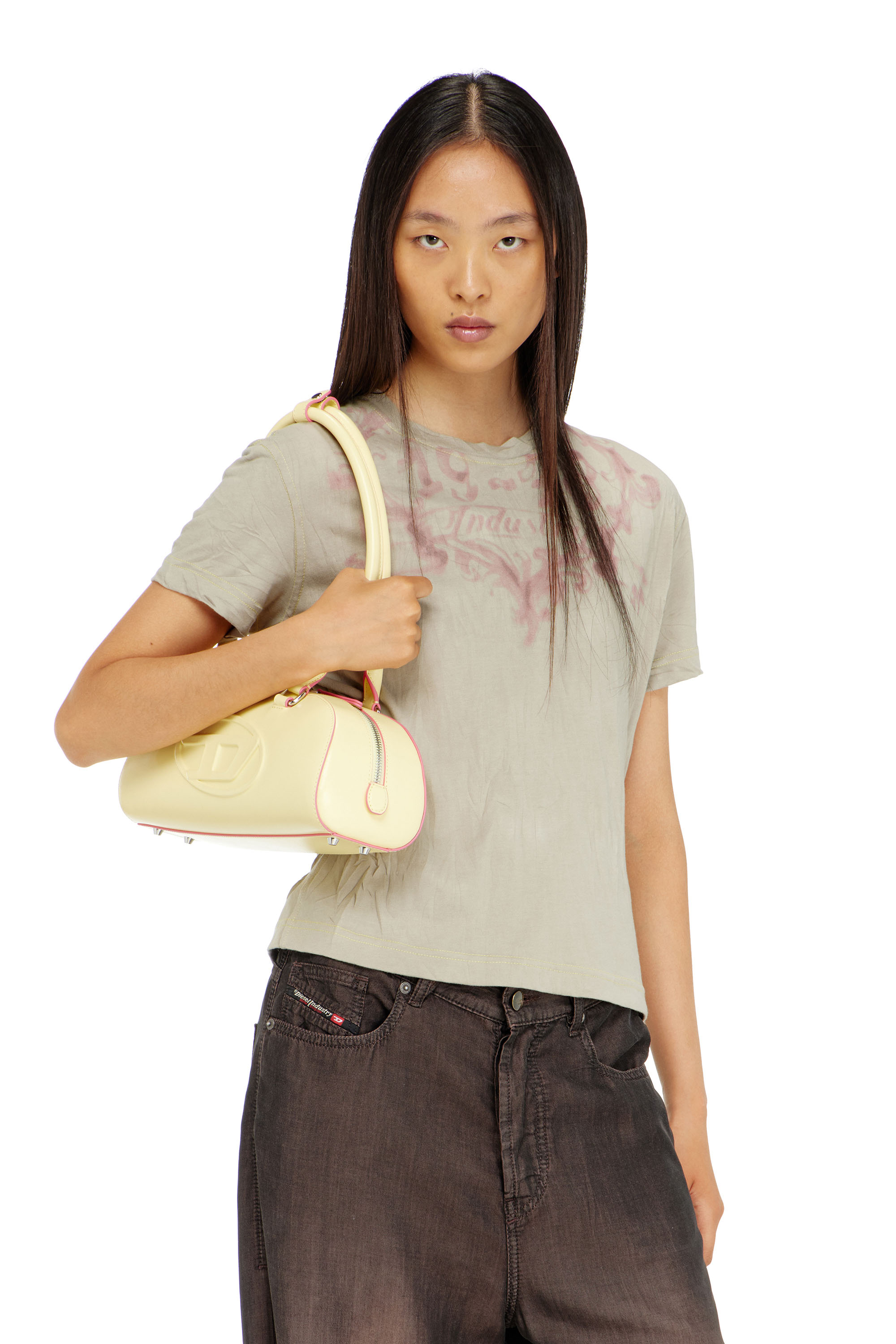 Diesel - T-ILA-AA5, Female's Tシャツ in ベージュ/ピンク - 3