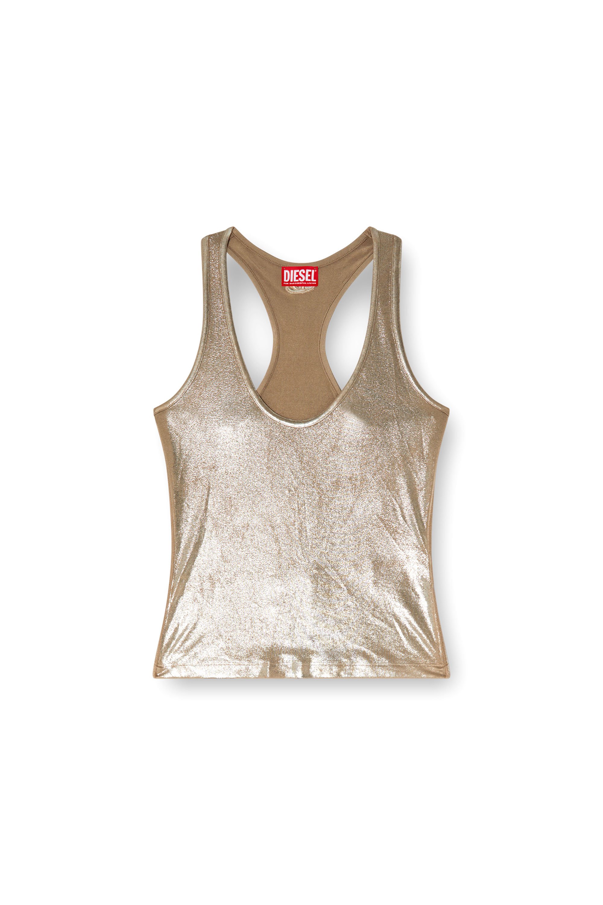 Diesel - T-AMA, Female's Metallic tank top in ベージュ - 3