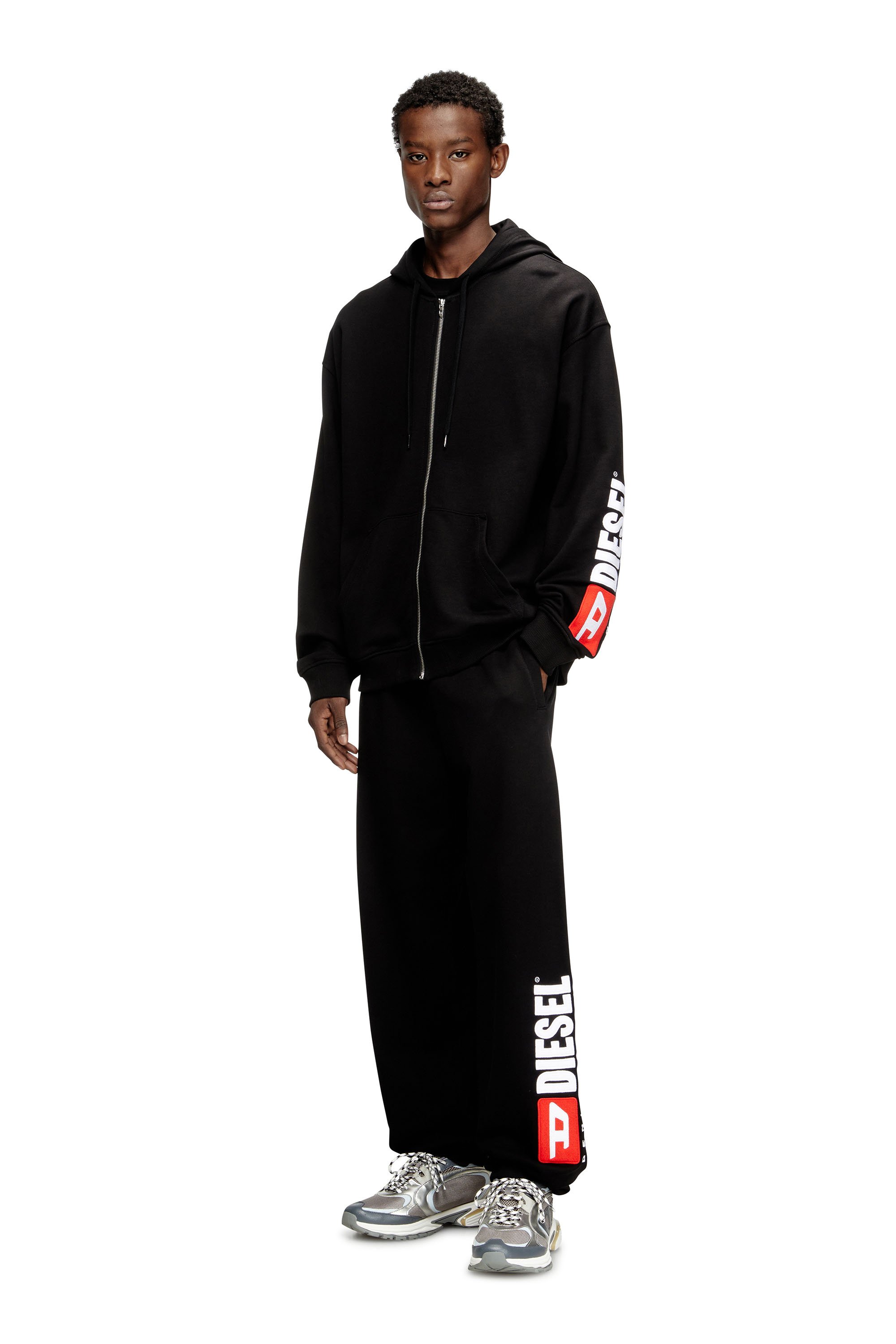 Diesel - S-BOXT-ZIP-HOOD-DIV, Male's ジップアップパーカー in ブラック - 1