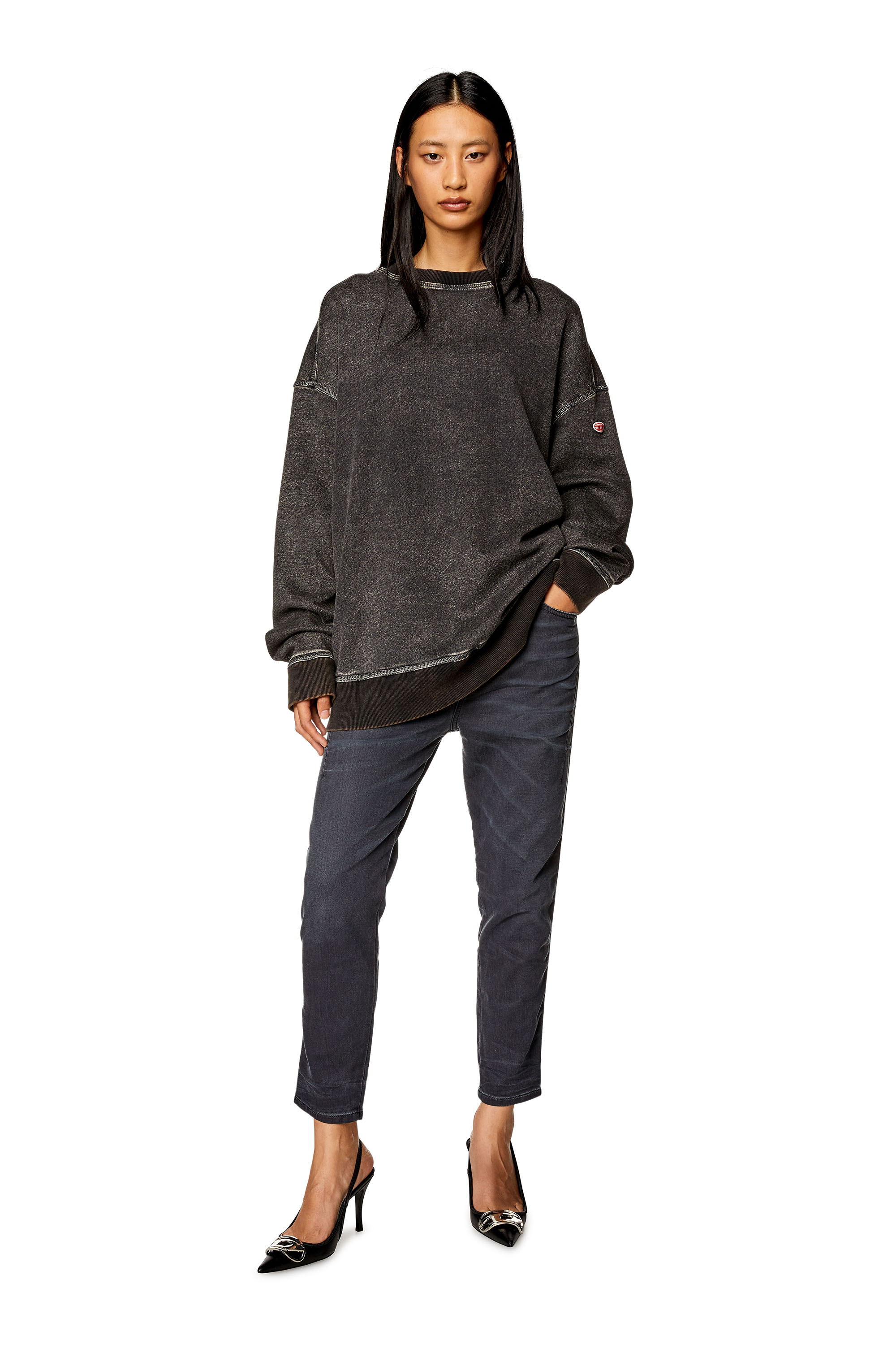 Diesel - Female's Regular 2041 D-Fayza Joggjeans® 068HQ, ブラック/ダークグレー - 2