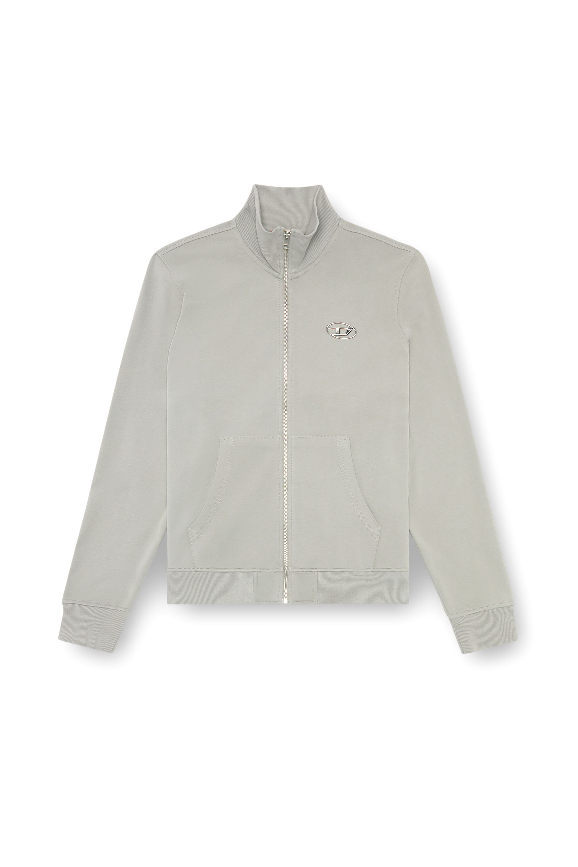 Diesel - S-GINNI-ZIP-OD, Male's スウェットジップアップ in ライトグレー - 2