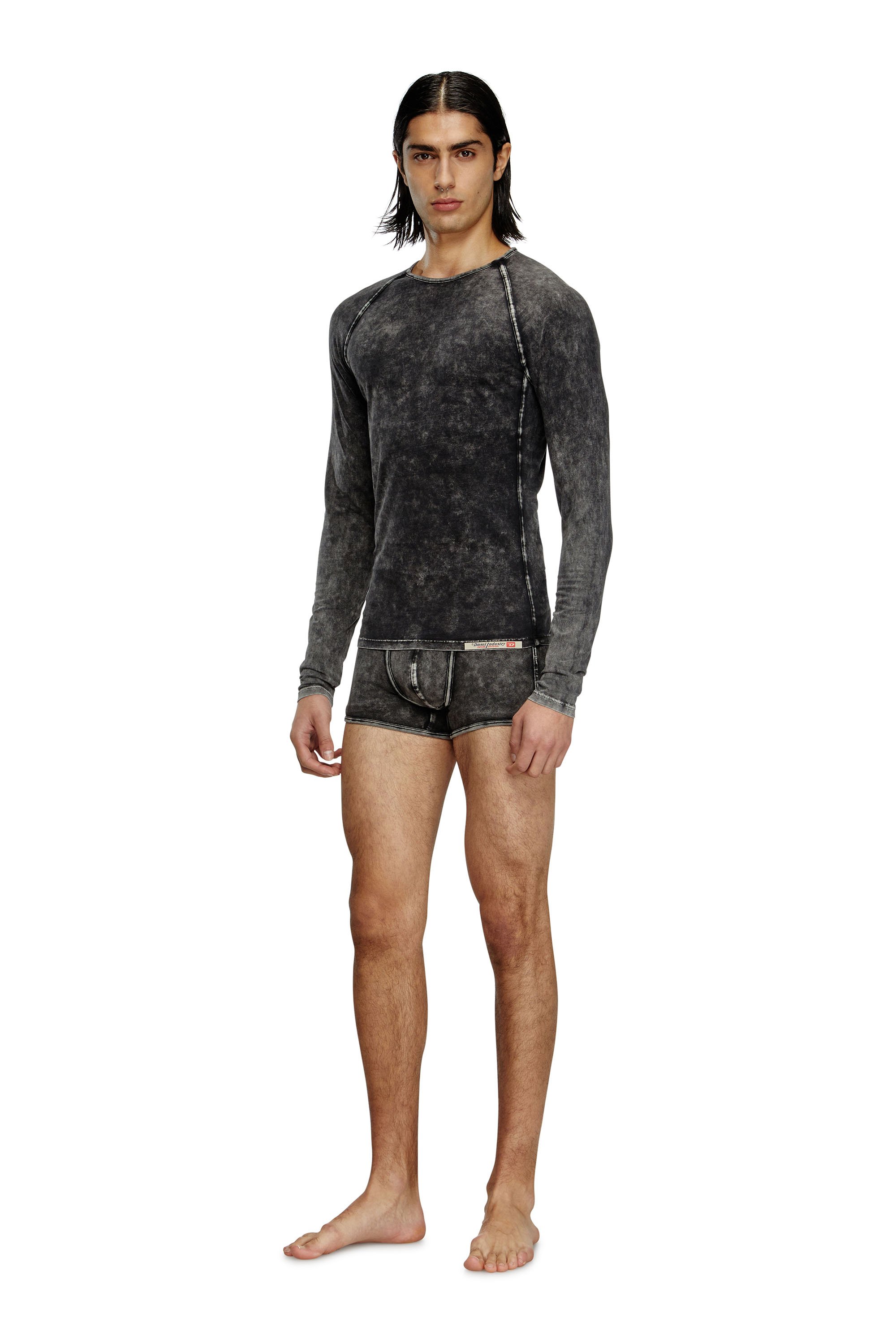Diesel - EFREM-DNM, Male's Denim effect long-sleeve T-shirt in ブラック - 2