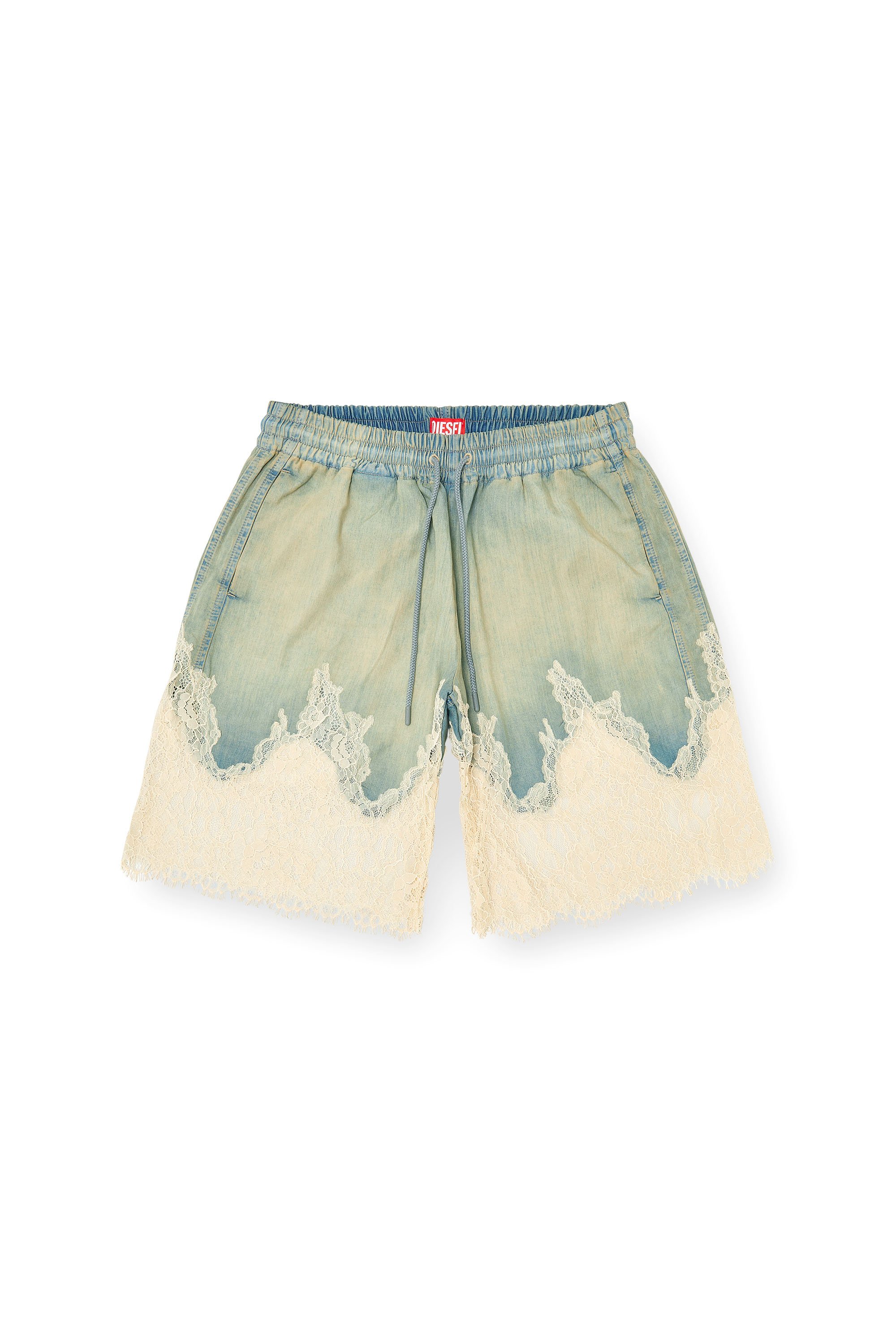 Diesel - DE-MALKIA-S3, Female's Bermuda shorts in denim and lace in null - 3