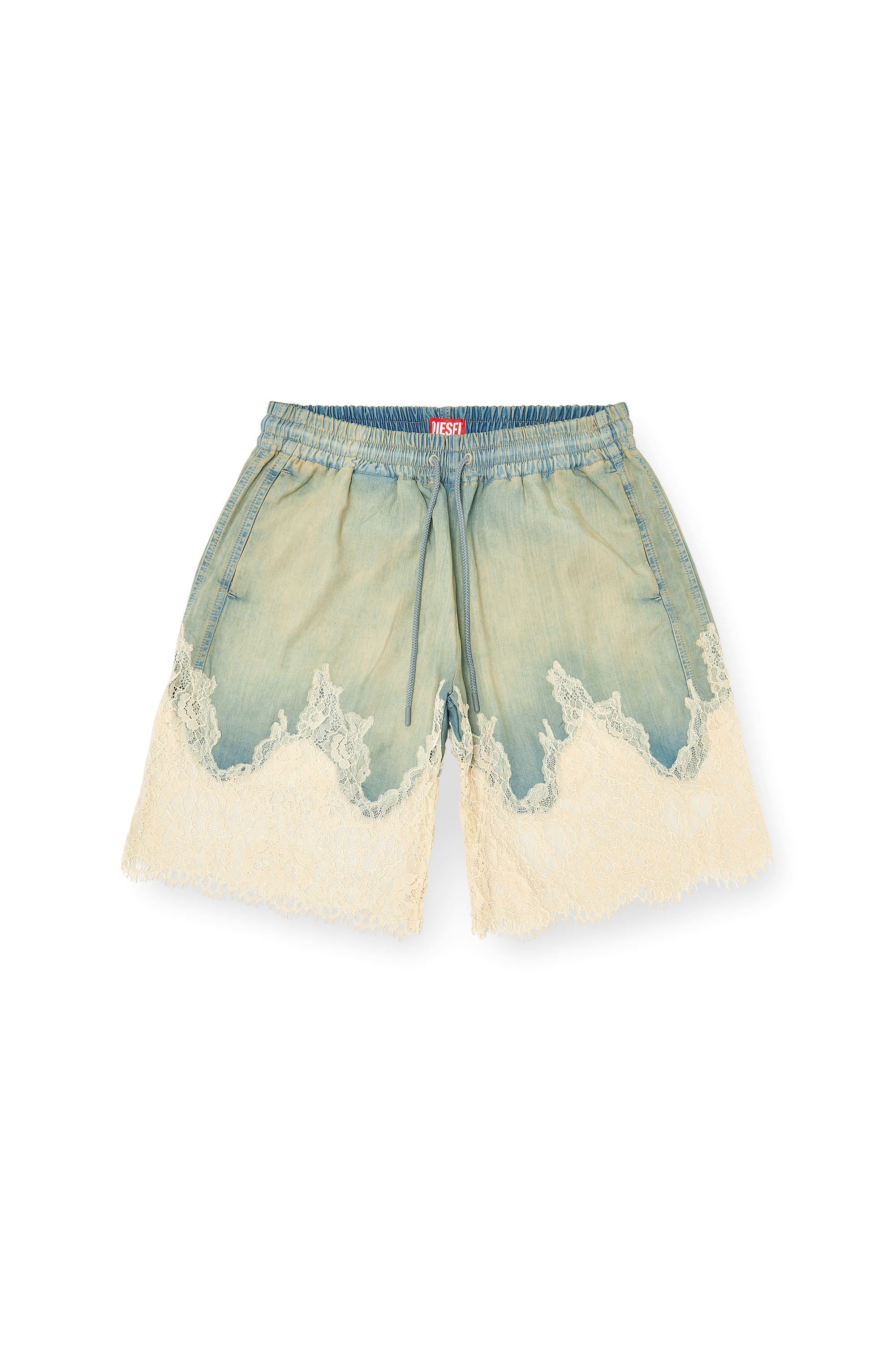 Diesel - DE-MALKIA-S3, Female's Bermuda shorts in denim and lace in null - 2
