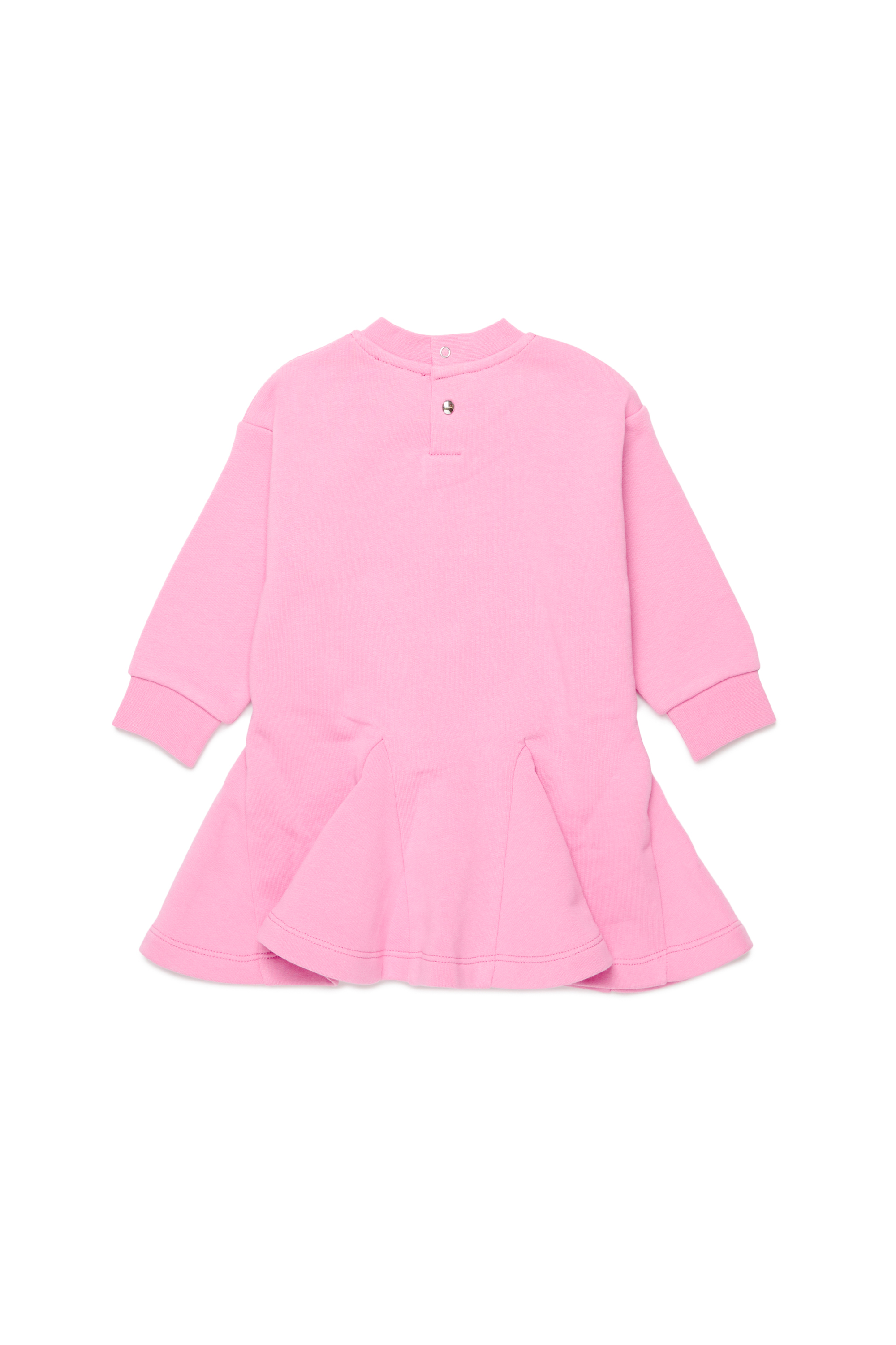 Diesel - DLUNLYB, Female's Sweat cotton dress with crystal Oval D logo in ピンク / ホワイト - 2