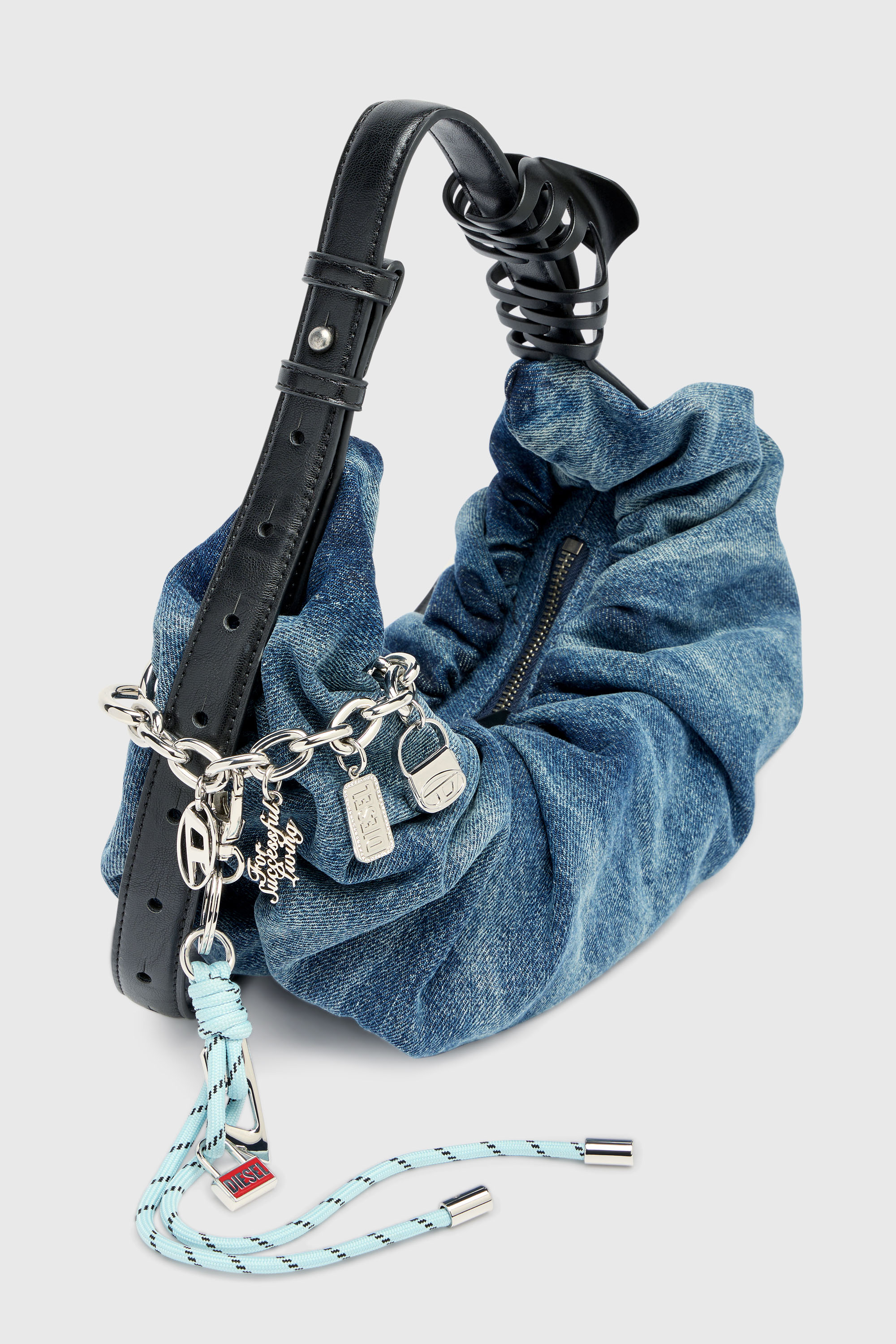 Diesel - GRAB-D HOBO S, Female's ホーボーバッグ S in ミディアムブルー - 2